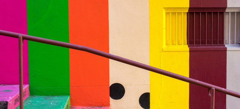 Freshly painted exterior painting Canberra, wall and stairs