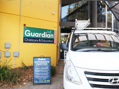 Painting van outside Guardian Childcare Bruce, Canberra