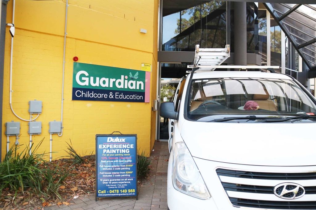 Painting van outside Guardian Childcare Bruce, Canberra