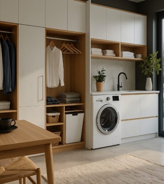 Custom cabinetry for laundry renovation in Canberra