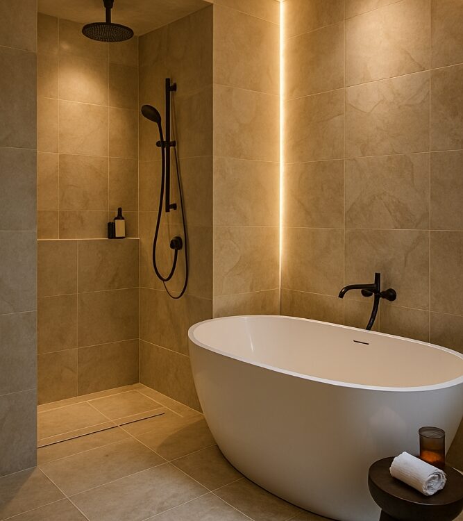 Luxury bathroom design Canberra with spa-inspired features
