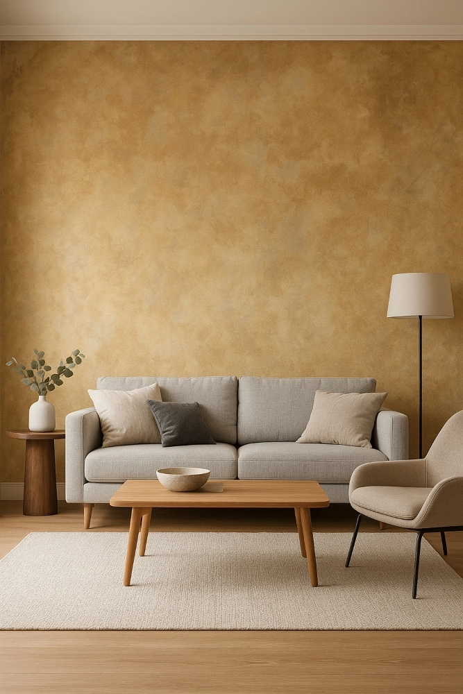 Faux finish decorative wall in Canberra living room