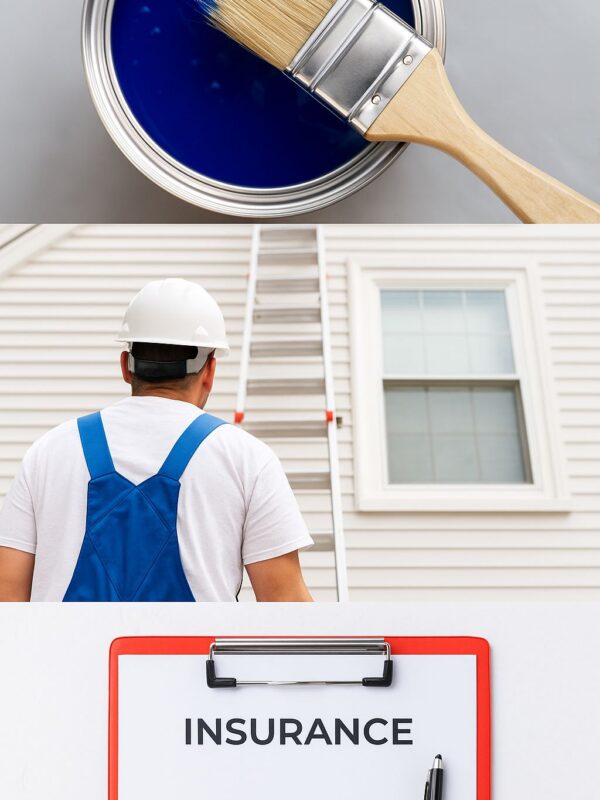 Vertical template showing three real photos of strata painting services in Canberra