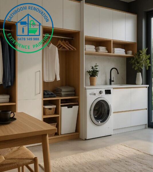 Custom cabinetry for laundry renovation in Canberra