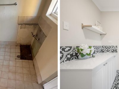 before and after laundry renovation deakin canberra