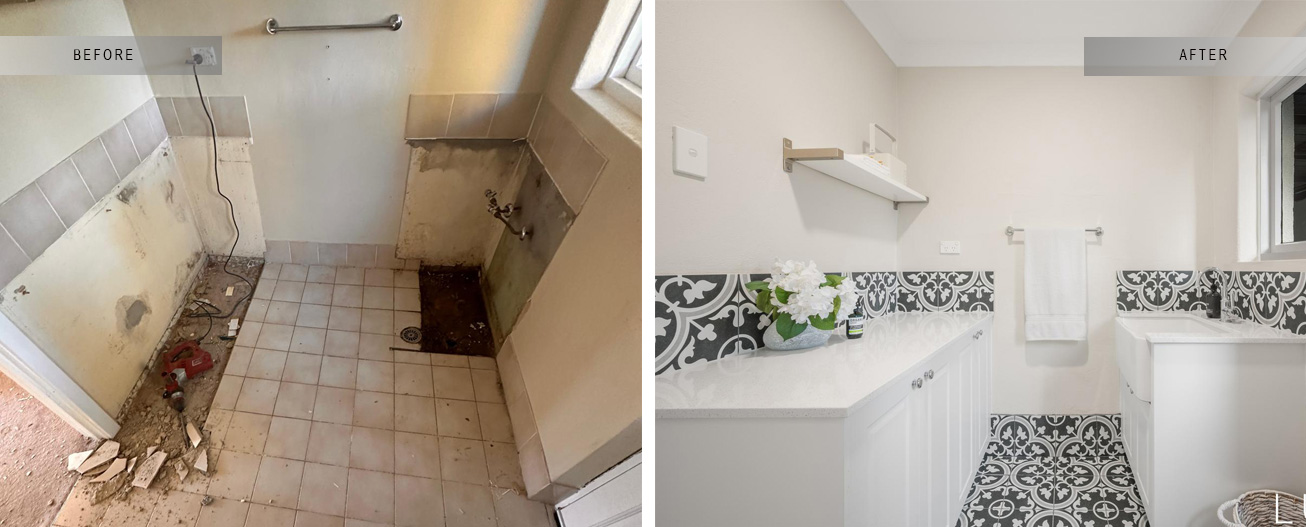 before and after laundry renovation deakin canberra
